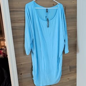 Johnny Light Blue Scoop Neck Tunic Dress